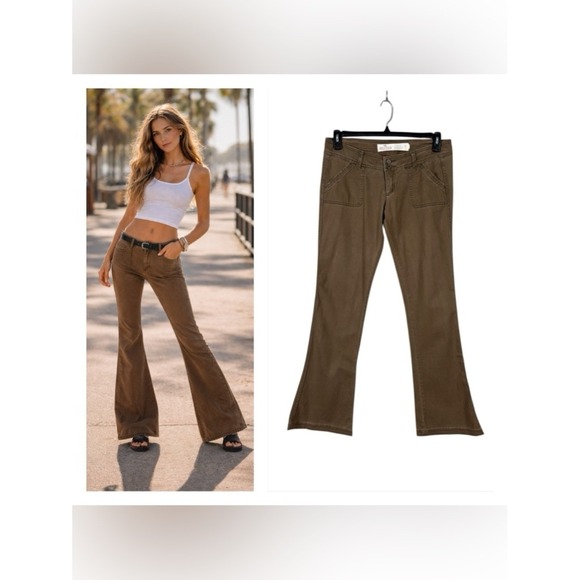 Hollister Denim - Vintage Y2K 90s Hollister Flare Pants Size 7 Long Low Rise Festival Coachella